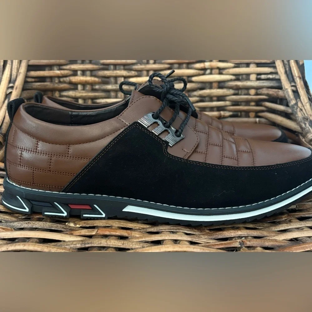 Gatsby Oxford Shoes Men's Size 49 US 14.5 Derby Orthopedic Comfort Brown Black